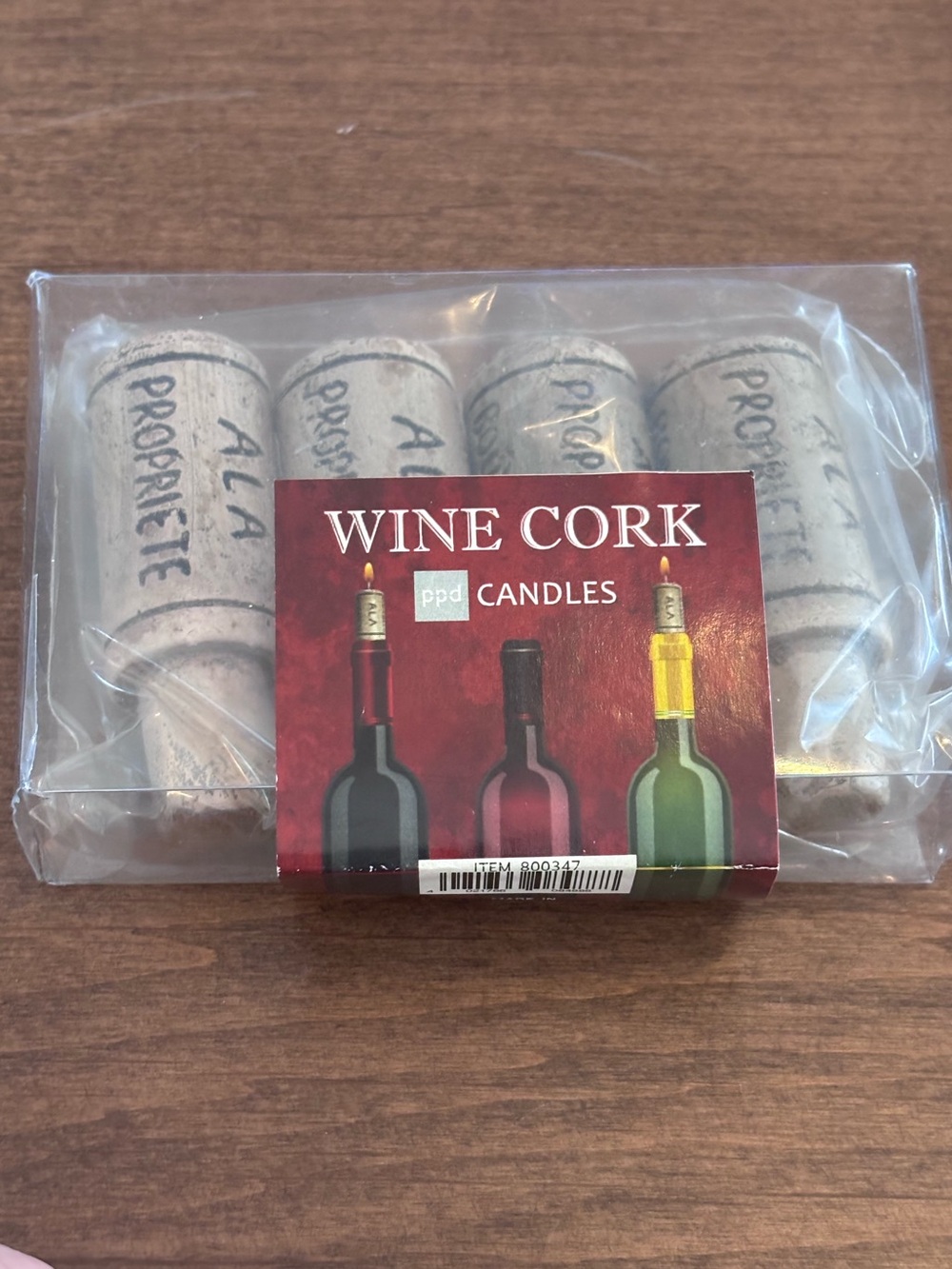 Wine Cork Candles - Natural Cork Color - Set of 4, New